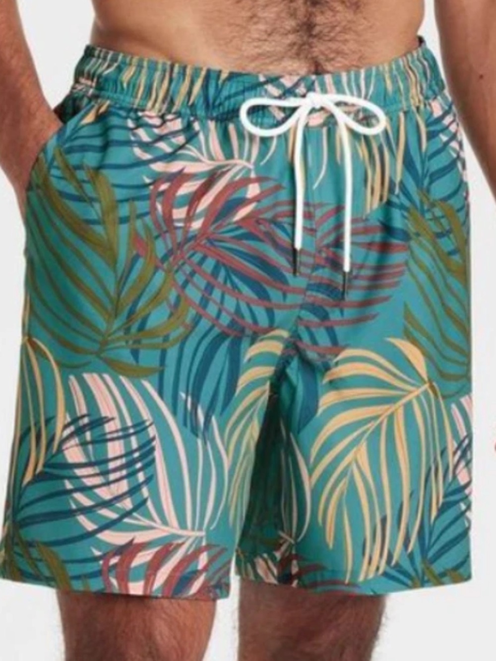 Goodfellow & Co. Men's 7" Inseam Swim Shorts Teal Palm